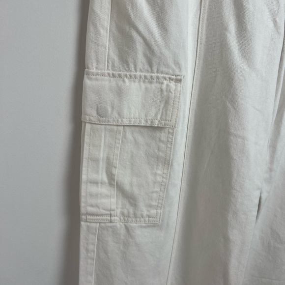 GAP Women's Ecru Wide Baggy Low Rise Cargo Jeans 100% Cotton Loose Size 31 - Picture 9 of 14